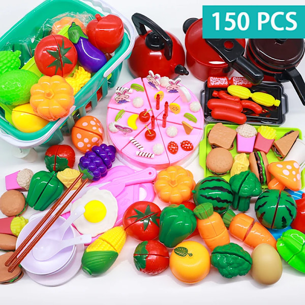 Plast Kök Leksak Set Skär frukt och grönsaker mat lek hus simulering leksaker