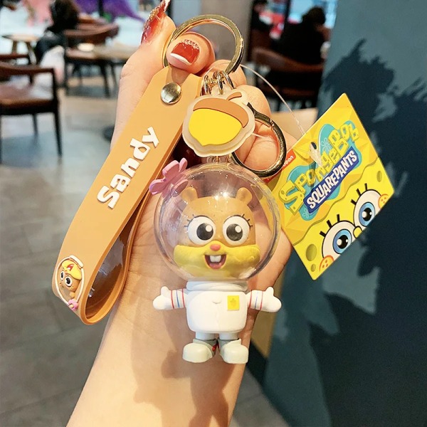 Anime Figurer Nøglering Sandy Patrick Star Squidward Tentakler Taske Nøglering Charm Børn legetøj