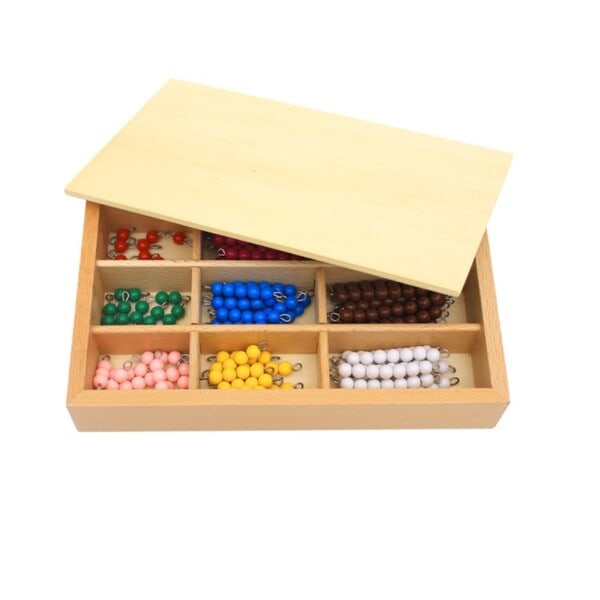 Barn leksaker montessori material pedagogiska trä leksak färgglada checker bräda pärlor matte leksaker