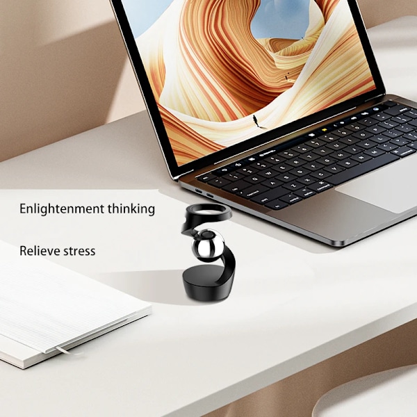 Skrivebord Roterende Gyroskop Finger Fidget Spinner Leketøy Alt Aluminium Legering Snurrende Gyro Sølv Metallic Accents