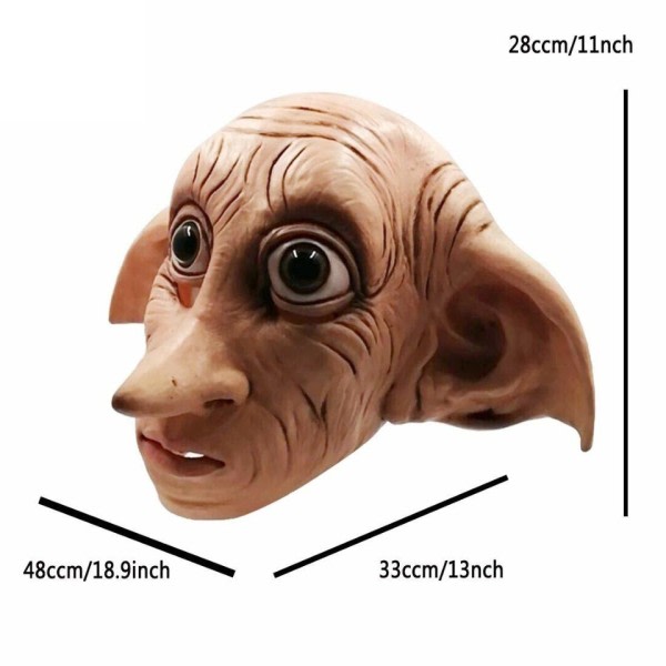 Cafele Cosplay Dobby Elfin Latex Maske Animal Style Halloween Rædsel Maske Karneval Kostume Fuld Face Rekvisitter