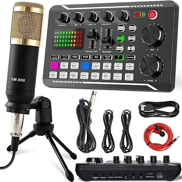 DJ utstyr mikrofon lyd kort konsoll studio lyd kort kit kabel telefon miksing datamaskin live stemme mikser