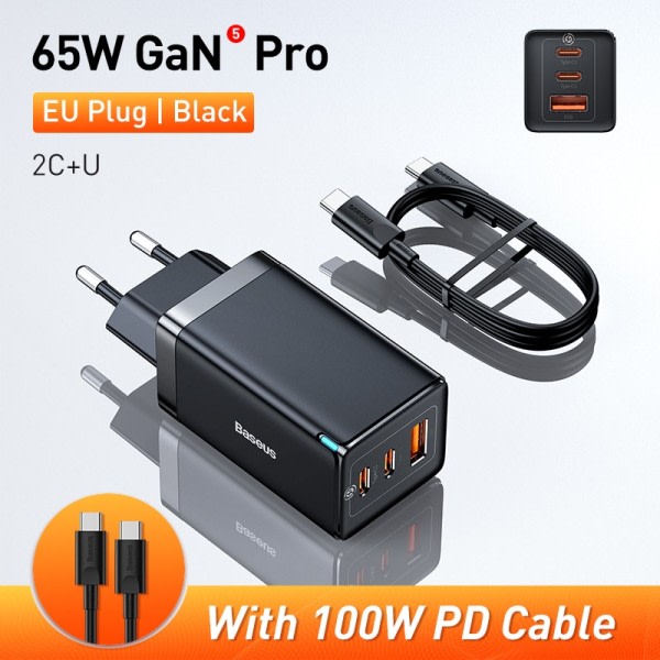 65W GaN5 USB Type C Oplader Opgraderet Telefon Adapter Oplader