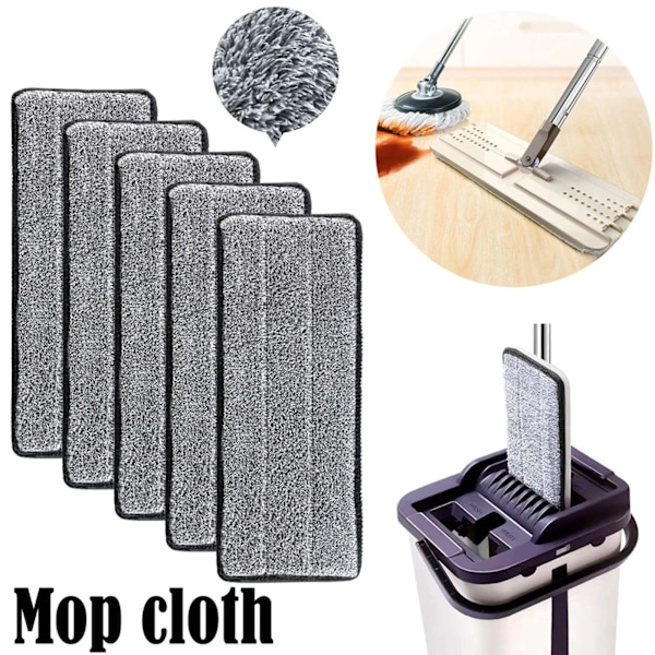 20 stycken mikrofiber mopp kudde ersättning mikrofiber tvättbar spray mopp damm mopp hushåll mopp huvud rengöring pad grå färg