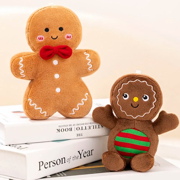 Bedårande pepparkaka bröd plysch leksak fylld kola choklad pepparkakor man kudde jul gran