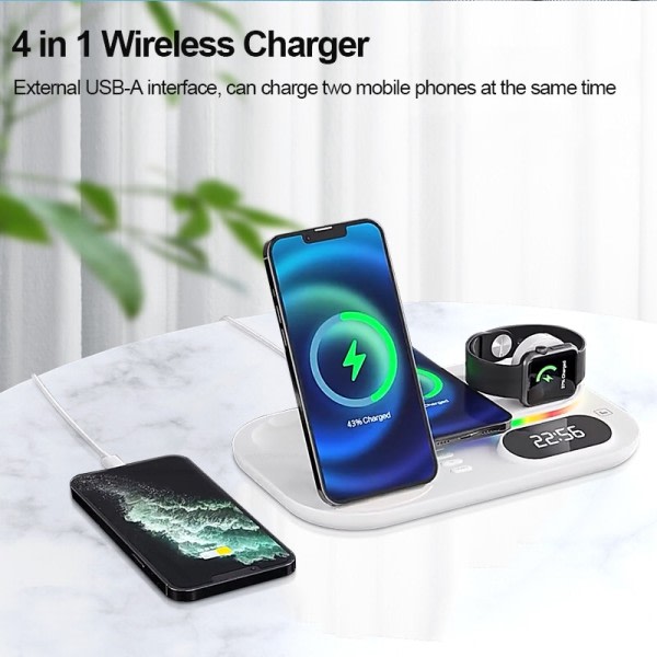 4 in 1 langaton laturi iPhone 11 12 13 Pro Max 30W pikalataus telakka asema