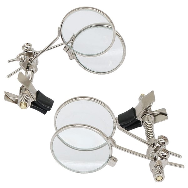 10X Dobbelt linser forstørrelsesglas rustfrit stål clips forstørrelsesglas roterbar MINI forstørrelsesglas