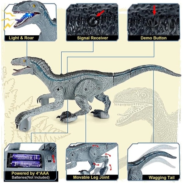 El Gång Fjärrkontroll Spray Dinosaur Robot RC Leksaker