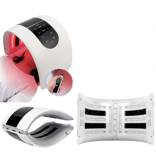 2 IN 1 vikbar 7 färg LED foton 30-60℃ uppvärmning threapy ansikte&Body mask maskin salong