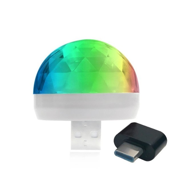Led Apple USB Bil USB Ambient Light DJ RGB Mini Färgglad Musik Ljud Gränssnitt Semester Fest Atmosfär