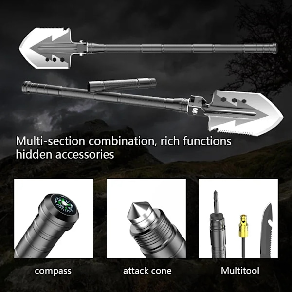 Utomhus camping skyffel med yxa multifunktion överlevnad verktyg