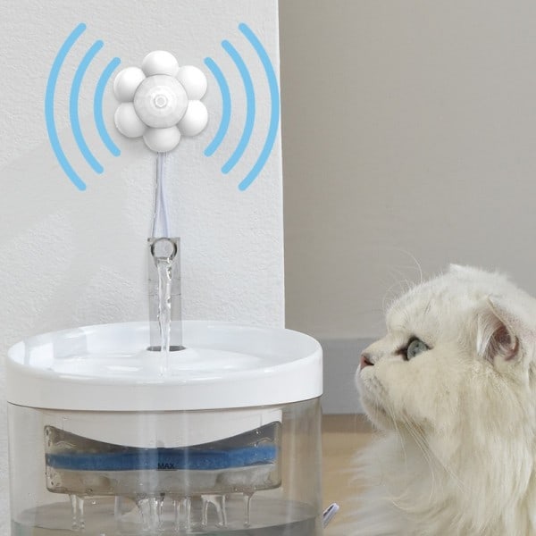 Intelligent Katt Vann fontene med kran Hund Vann Dispenser Transparent