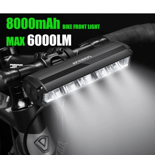 Polkupyörä Valo Etu 6000Lumen Pyörä Valo 8000mAh Vedenpitävä Taskulamppu