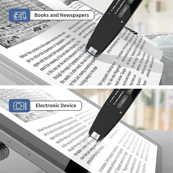 Smart Voice Scan Oversætter Pen Multifunktionsoversættelse Real Tid Sprog Oversætter Business Ordbog Pen