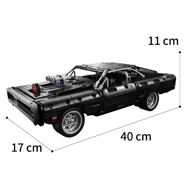 1077 stykker Teknisk Dodge Oplader Racing Bil Byggeklodser
