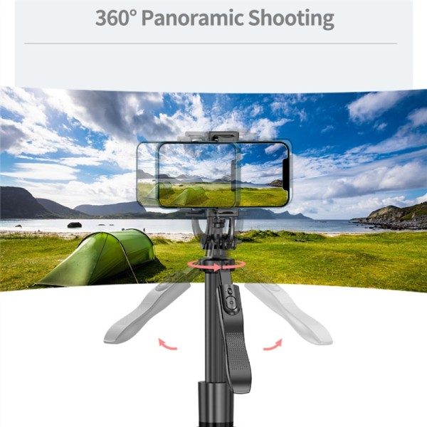 Trådlös Selfie Stick Stativ Stativ Fullbart Monopod  Med Bluetooth Slutare