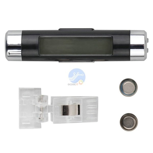 2 in 1 auto auto lämpömittari kello lämpötila LCD näyttö näyttö kiinnitys digitaalinen sininen taka valo