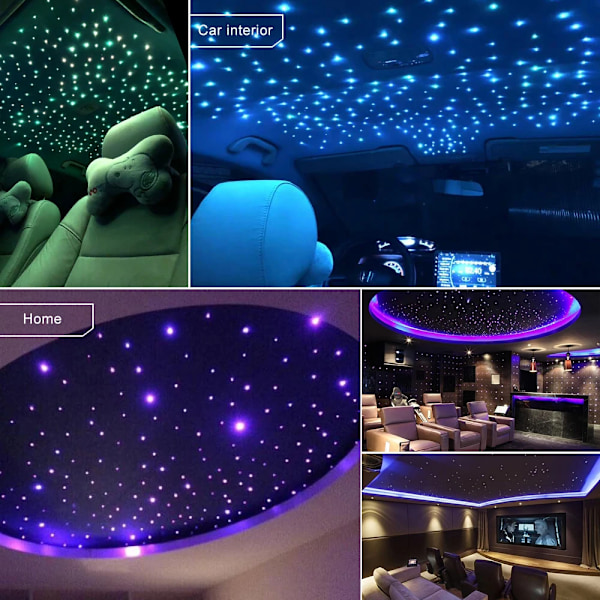 16W  200 pieces 2m Twinkle RGBW Fiber Optic Star Ceiling Lights Kit Smart APP Ljud Control LED Motor for Car Starry Sky Fiber Optic  Ljus