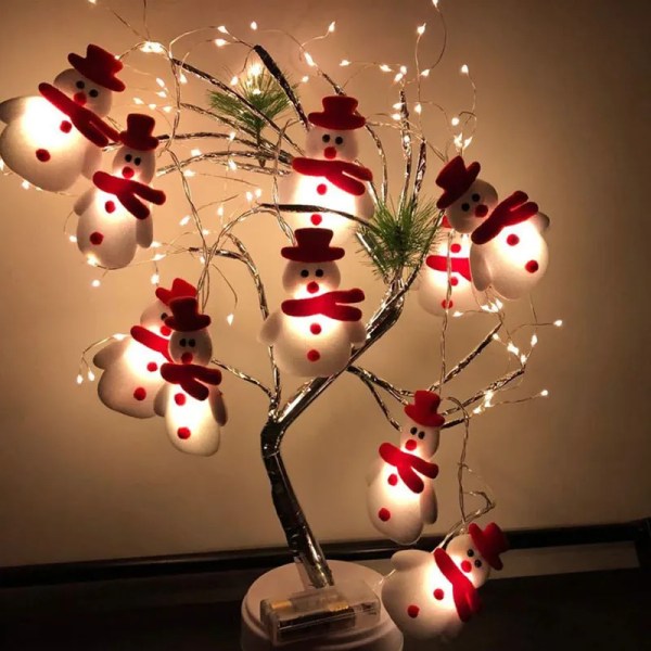 Jul Snømann Lys LED Snøre Fairy lys Garland jul Tre Dekor Hengende Ornament