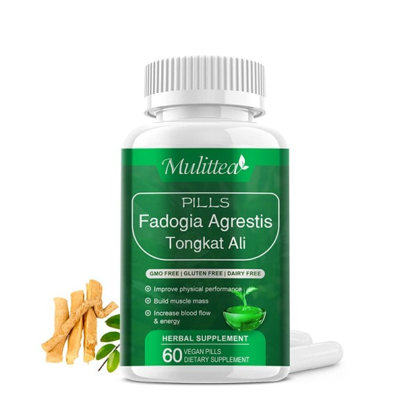 60 bitar Fadogia Agrestis Tongkat Ali Root Extract Piller For Potency Testosteron Booster Hälsa Förbättra Njure Energi Supplement