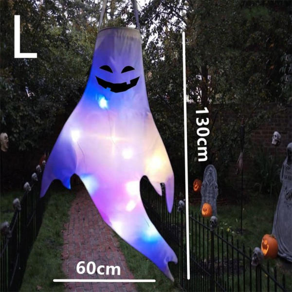 Iso koko LED Halloween ulkona valo akku virta luuranko haamu kauhu grimace hehkuva juhla rekvisiitta
