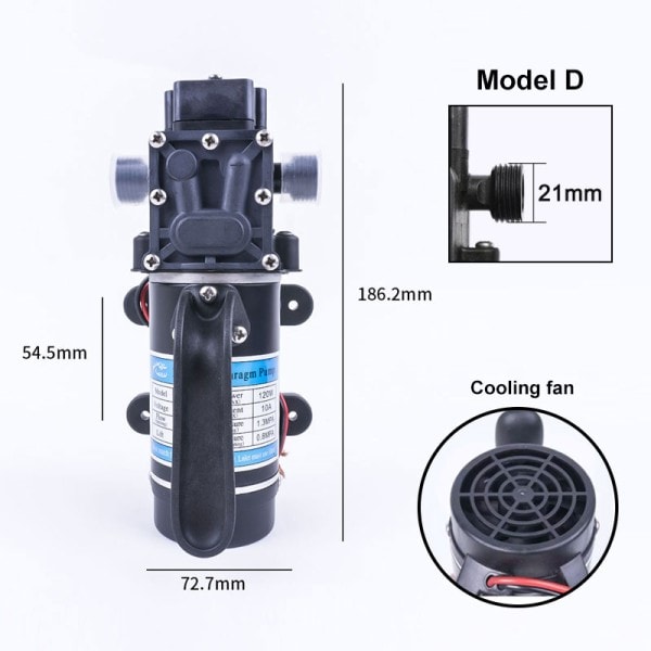 130PSI Typ Elektrisk Vatten FIlm Högt Tryck Självsugande Pump För Trädgård
