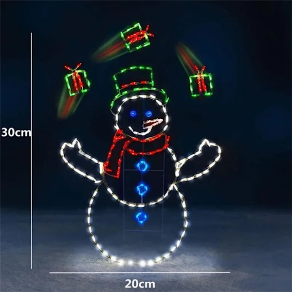 LED Gräsmatta Lampor Snöboll Fight Aktiv Ljus Snöre Ram Dekor Semester Fest Jul