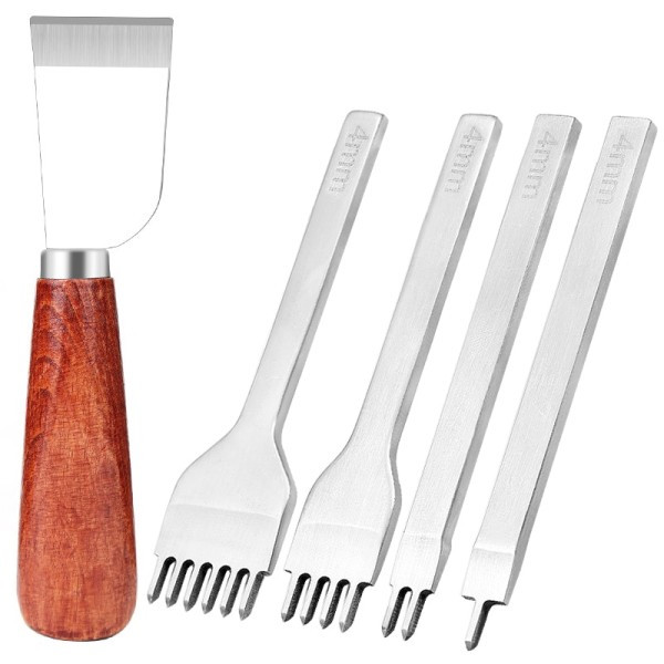 Professionellt Läder Hantverk Verktyg Kit Hand Sömnad Söm Punch Carving Arbete Sadel Set Tillbehör