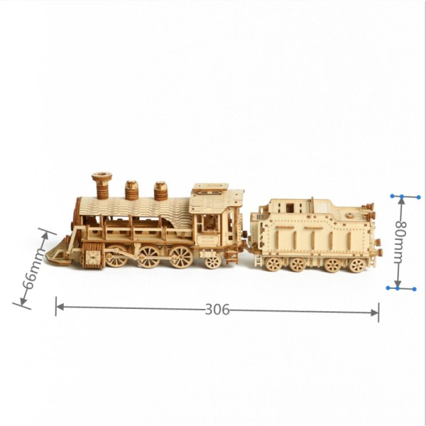 3d træ damp tog model legetøj børn byggeklods puslespil lind montage simulering køretøj tog