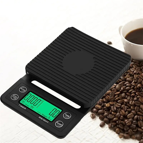 Svart Precision Kaffe Droppar Våg 0,1g Kaffe Droppar Våg Med Timer Digital Kök Våg