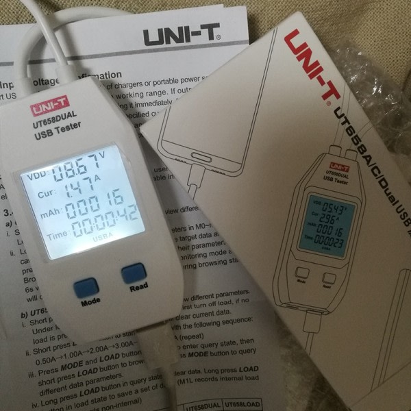 USB Tester Oplader Type C Type A Interface Mobil Opladning Strøm Kapacitet Energi modstand Tester