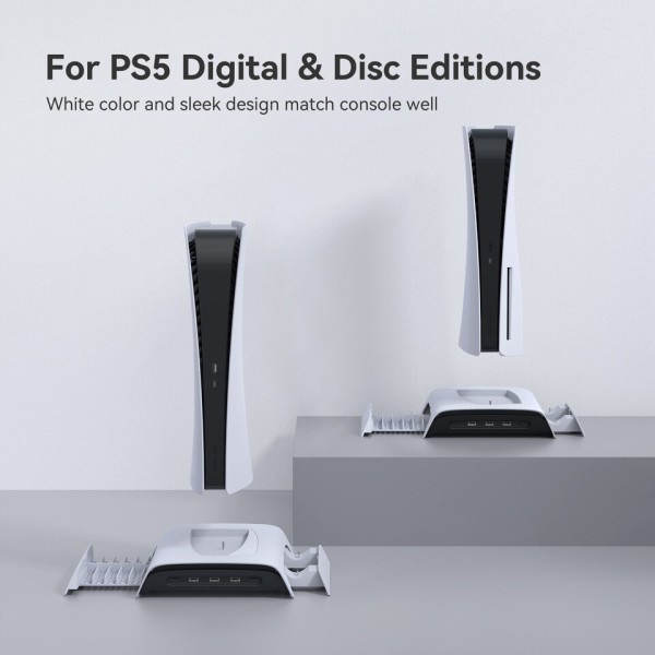 Kylning Station för PS5 Tillbehör Vertikalt ställ med RGB för Playstation 5 Gaming Tillbehör