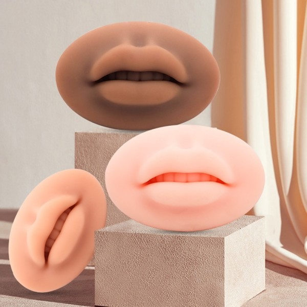 one piece Microblading Genbrugelig 5D Silicone Læbe Skin Practice European Solid For PMU Begynder
