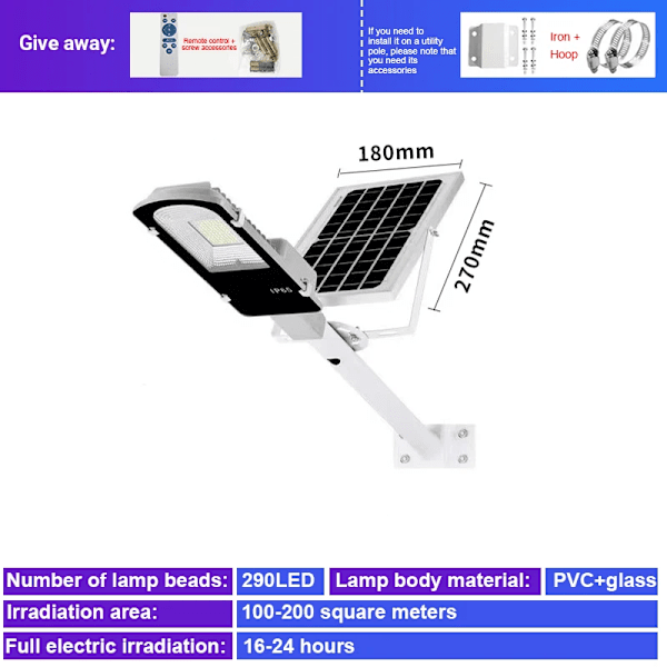 290 led Split solar gade lys vandtæt LED solar gade lys