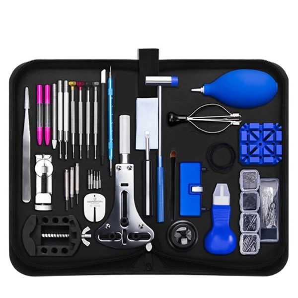 Klocka Reparation Verktyg Kit Armband Pin Remover Låda Klocka Movement Öppnare Fjäder Stång Bänd Klocka Batteri Byte Verktyg