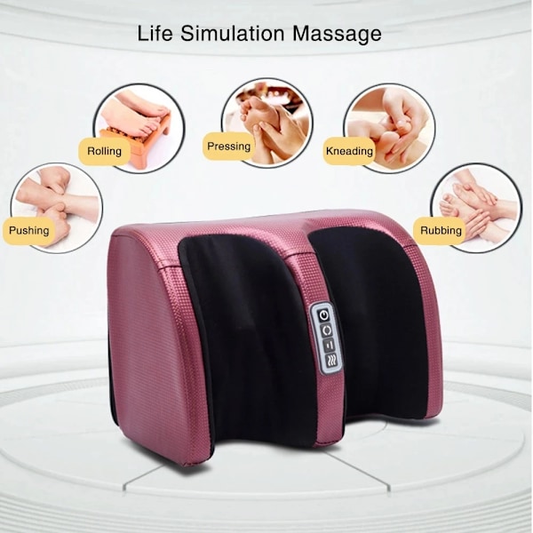 Elektrisk Fot Massager Shiatsu Knådning Djup vävnad Koppla av Uppvärmd Ruller Val Smärta Lättnad Trötthet Muskler Vibrator Maskin Hälsa