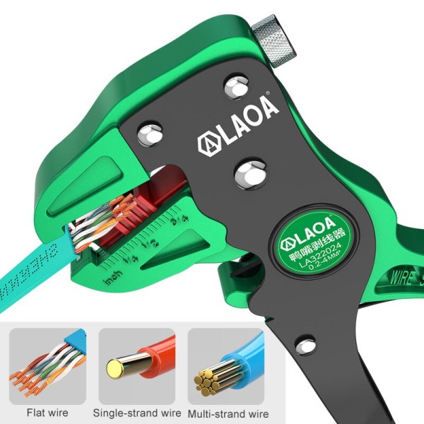 LAOA Automatisk Wire Fjerner Flatwire Kutter Fripping Tang 0,2 til 4mm Rekkevidde Lengde Justering For Elektriker