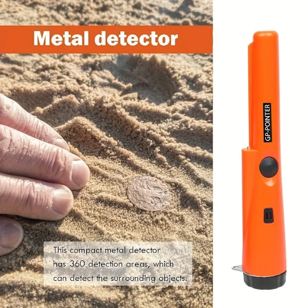 Håndholdt metal detektor GP-pointer vandtæt positionering stang detektor med armbånd LED lys