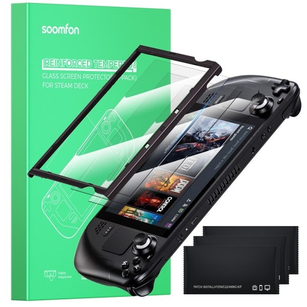 3 Pack Steam Däck Skärm Protector Hårdhet Härdad Anti-Scratch Ultra HD Glas Skydds Skärm kit