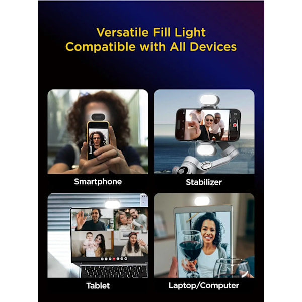 RGB Magnetisk Fyld Lys til Gimbal LED Video Fotografi Lys 3 Lysstyrke og 7 Farve Justering