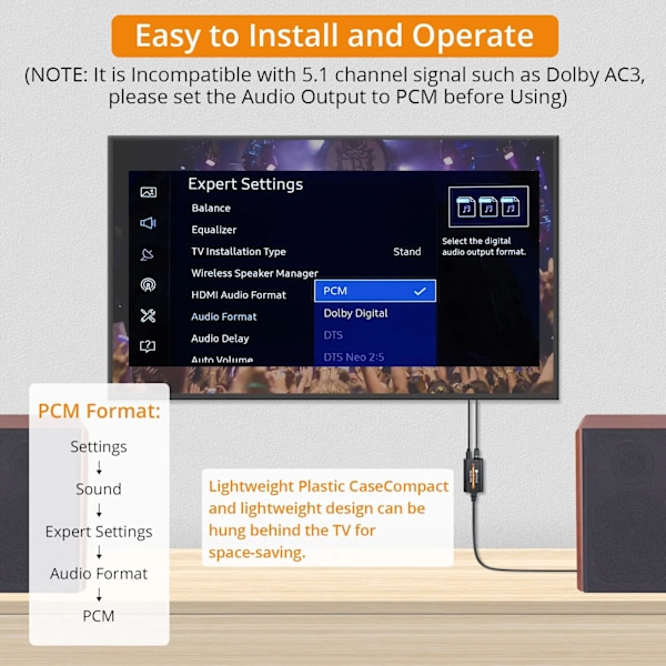 Professionell Digital till Analog Ljud Konverterare Optisk Toslink till RCA Ljud Adapter Hane Anslutning DAC Konverterare