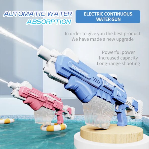 Elektrisk vann pistol leker utbrudd barn's høytrykk sterk lading energi vann automatisk vann spray barn' leke våpen