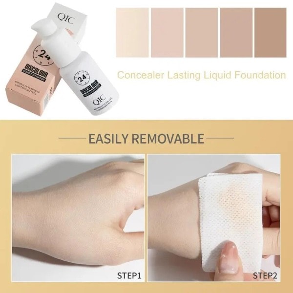 Färg Ändrande Ansikte Foundation 30ml Magic Concealer Vattentät Jämnar Hud Mörk Circle Acne Full Täckning Flytande Base Makeup