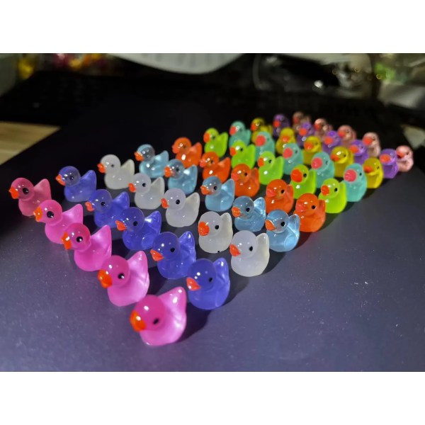 50 bitar Luminous Mini Ankor Moss Mikrolandskap Miniatyr Anka Figuriner Fairy Trädgård Tillbehör