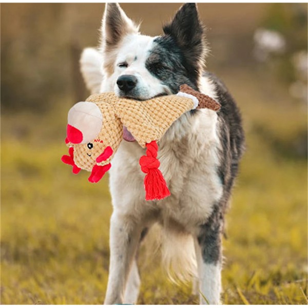 Jul Elg Hunde Legetøj Puslespil Lyd Molar Rengøring Interaktiv Bomuld Reb Hund Træning Kedelig Kæledyr Legetøj