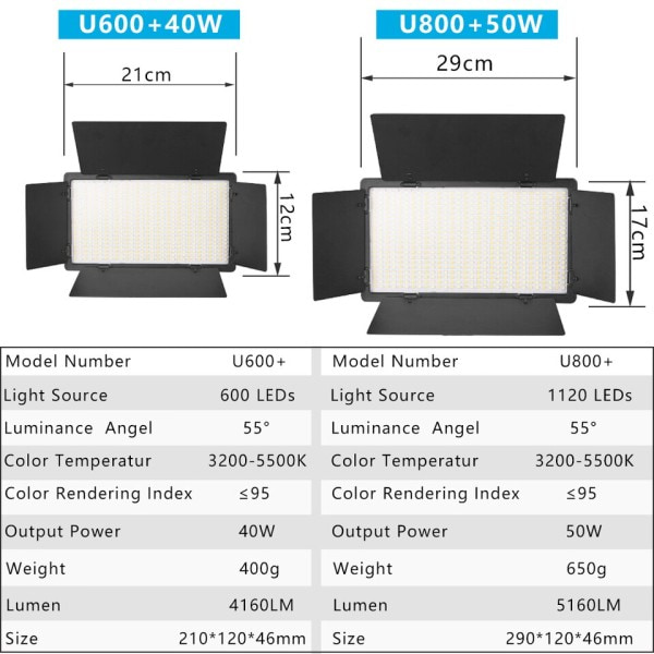 LED video valo valokuva studio lamppu kaksivärinen 2500K-8500k himmennettävä jalustalla jalustalla kaukosäädin