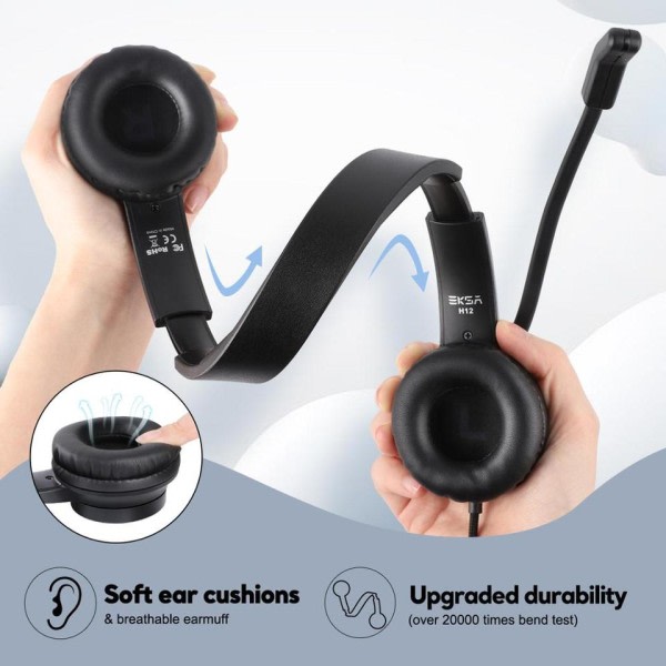 Kablet hodetelefoner med mikrofon for PC/PS4/Xbox Gaming Headset