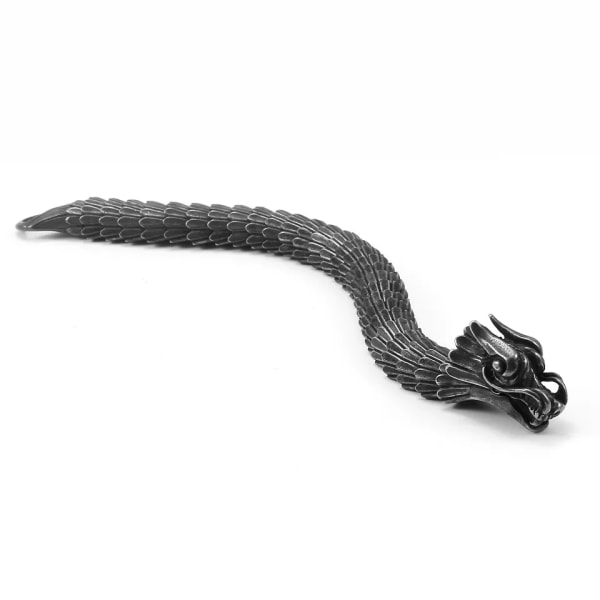 Drage spænde slange kæde til mænd punk sort armbånd rustfrit stål smykker rock tilbehør