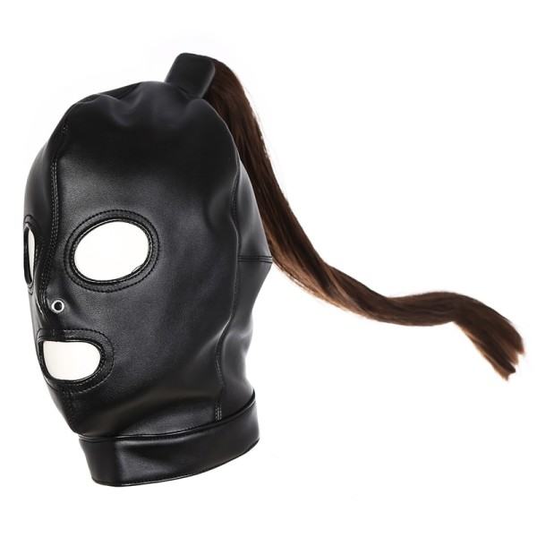 Latex unisex hætte maske sexy PU læder masker mænd kvinder cosplay