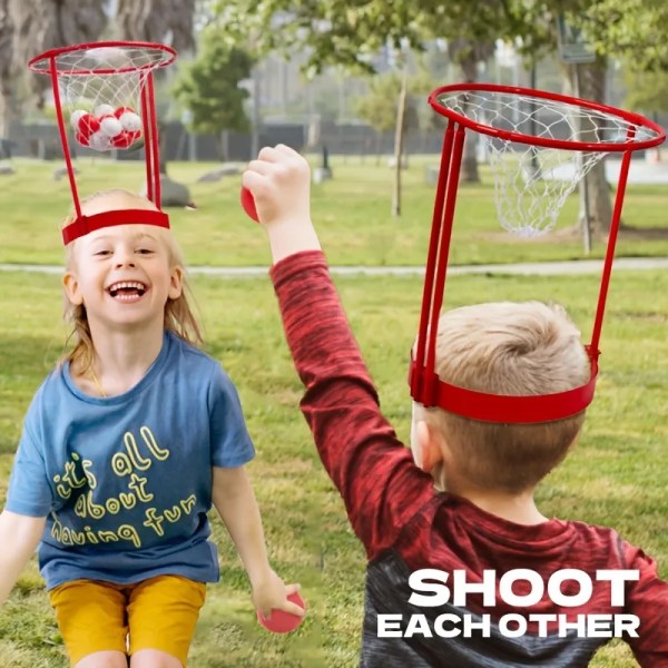 2 pakkaus pää vanne koripallo juhla peli lapsille ja aikuisille karnevaali peli säädettävä koripallo verkko pääpanta